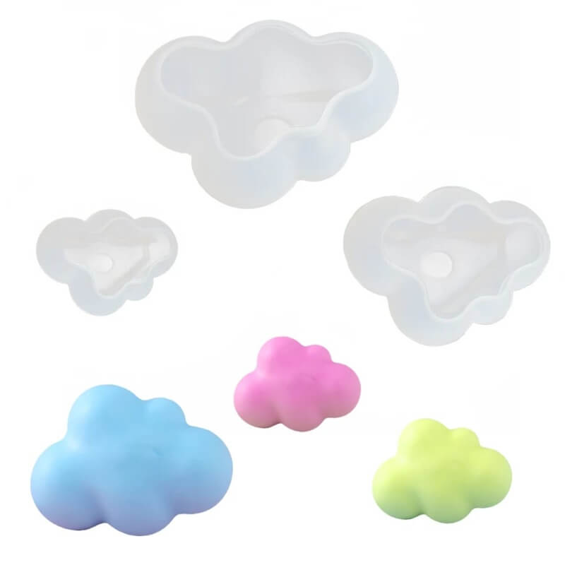 Combo de moldes de diseño de NUBES, para uso en Velas, jabones, resina, yeso, chocolate. descuento (valor unitario en la descripción)