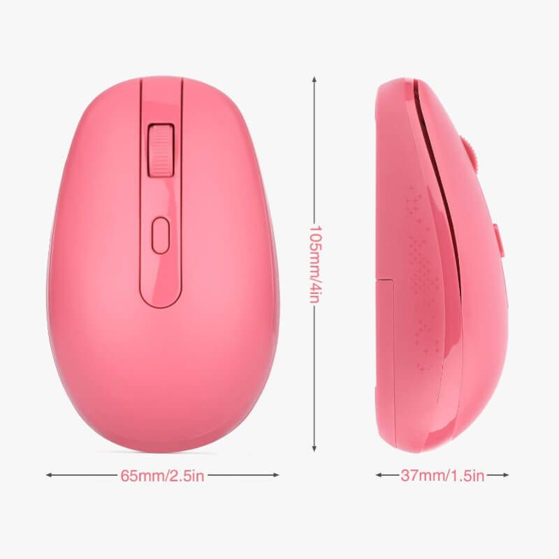 MOUSE INALÁMBRICO RM700 2.4G RII SILENCIOSO CON 3200 DPI, MOUSE DE COMPUTADORA CON RECEPTOR USB NANO PARA LAPTOP, PC, MAC, CHROMEBOOK, WINDOWS ROSA