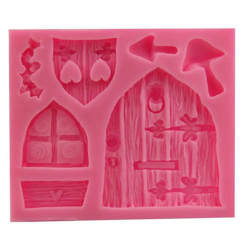 Molde de silicona de PUERTA MAGICA X 7 para uso en porcelana fría, fondant, polymer, velas jabones, chocolate, resina.