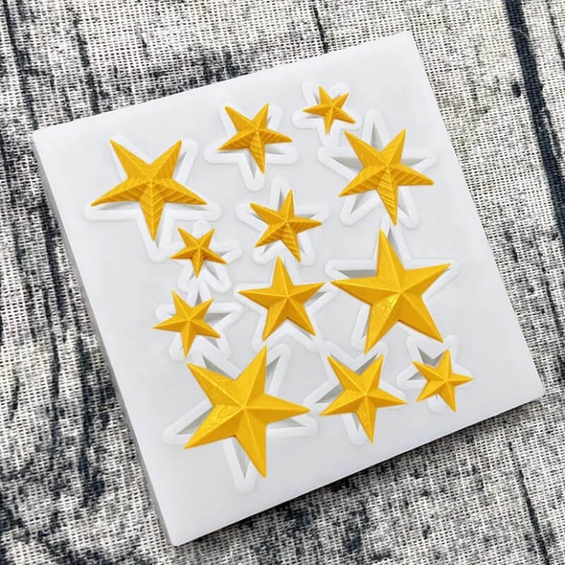 Molde de silicona diseño de ESTRELLAS X 12, para uso en Velas, jabones, resina, yeso, chocolate, porcelana fría.