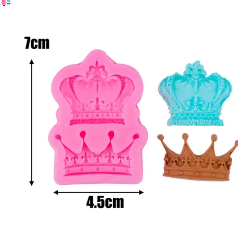 Molde de silicona con diseño CORONAS X 2 para uso en Velas, Jabones, resina, chocolate, porcelana fría.