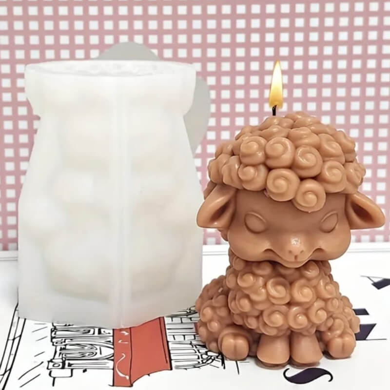 Molde de silicona con diseño Oveja para uso en Velas, Jabones, resina, chocolate, porcelana fria.