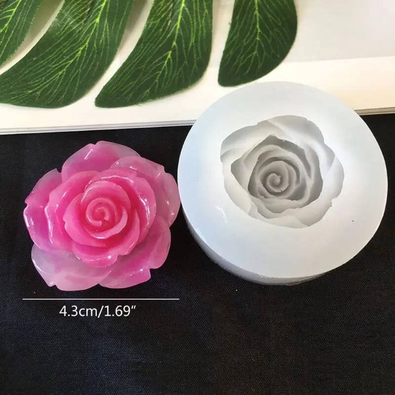 Molde de silicona con diseño ROSA para uso en Velas, Jabones, resina, chocolate, porcelana fría. descuento