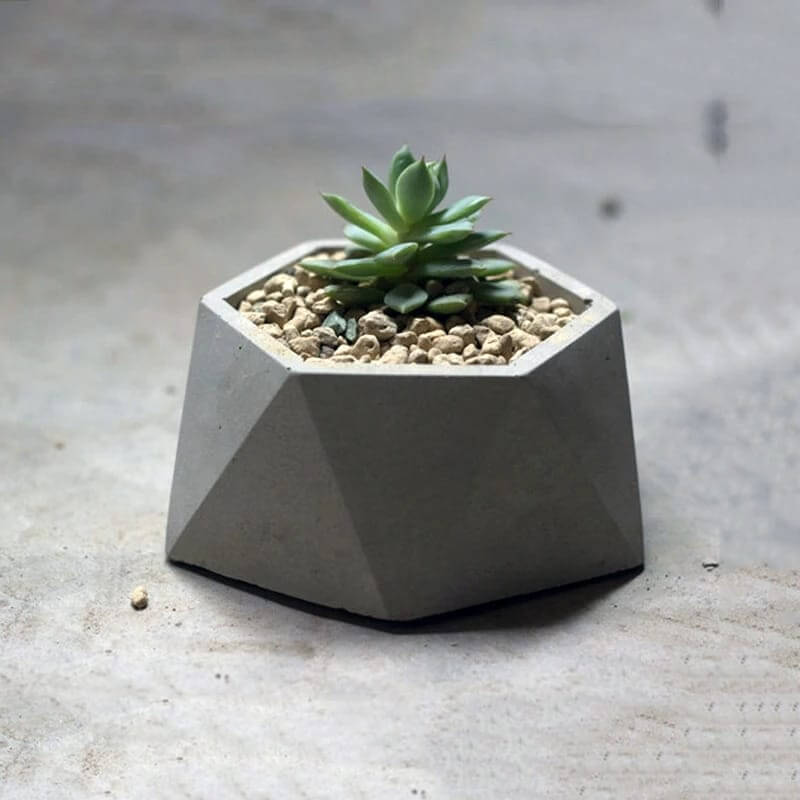 Molde de silicona con diseño de CONTENEDORES MACETA HEXAGONAL M para uso cemento o yeso.
