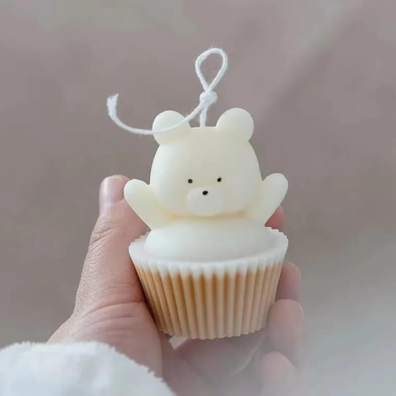 Molde de silicona con diseño de MOLDE OSO EN CUPCAKE 3D para uso en Velas, jabón, yeso, chocolate, resina, hielo. Descuento