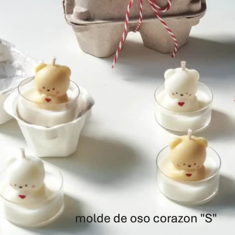 Moldes de silicona con diseño de MOLDE OSO CORAZON