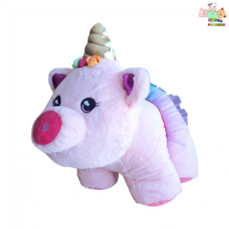 Peluche Cerdita Frida con Tiara, Cuernito y Tutu - 37 cm | El Mundo del Peluche Querétaro