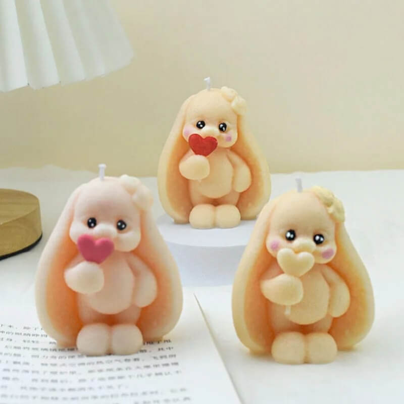 Molde de silicona con diseño de CONEJO 3D para uso en Velas, Jabones, chocolate, resina, fondant, yeso. descuento