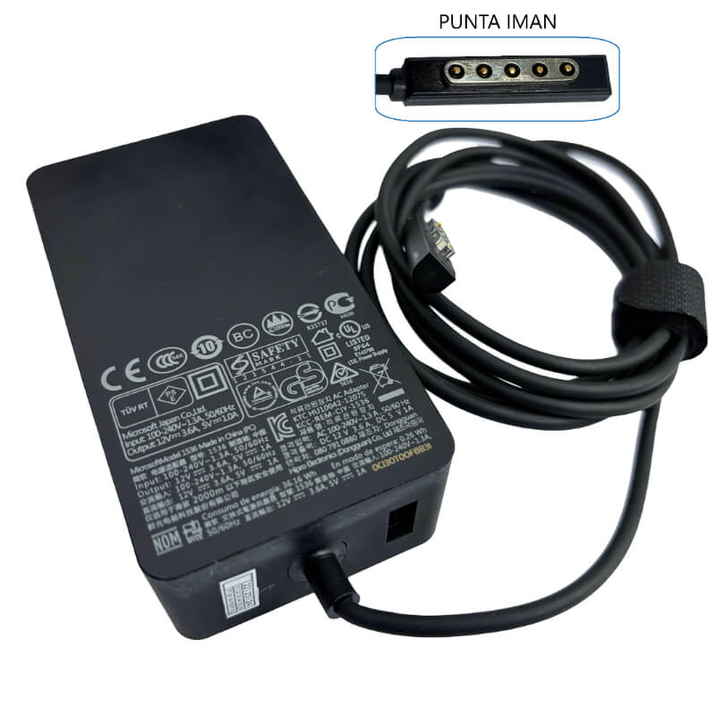 ADAPTADORES MICROSOFT SURFACE 12V 3.6A 38W PUNTA IMAN
