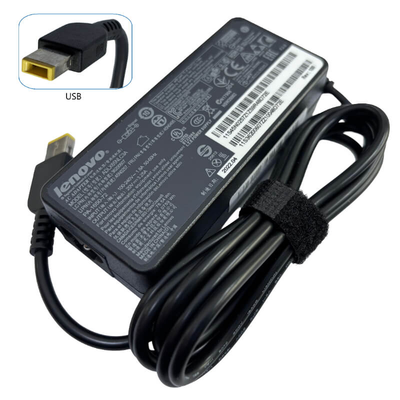 ADAPTADORES LENOVO 20V 3.25A USB ORIGINAL CUADRADO
