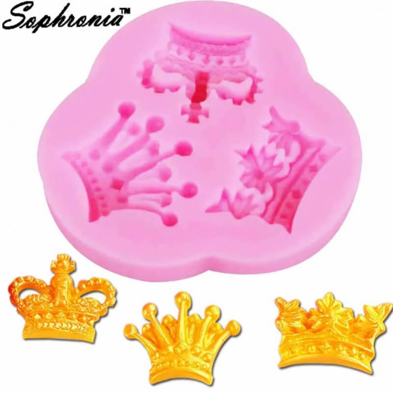 Molde de silicona con diseño CORONAS X 3 para uso en Velas, Jabones, resina, chocolate, porcelana fría. - Copia (08-08-2024 12:59:50)