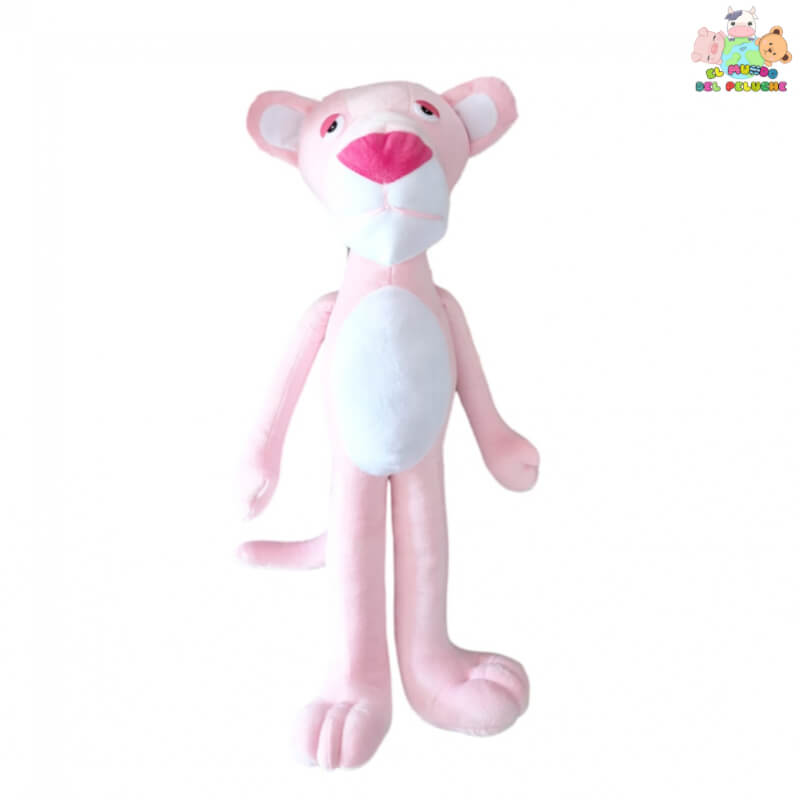 Pantera Rosa de Peluche – Personaje de Caricatura | Rosa Claro y Fucsia | 63 cm de Altura – El Mundo del Peluche