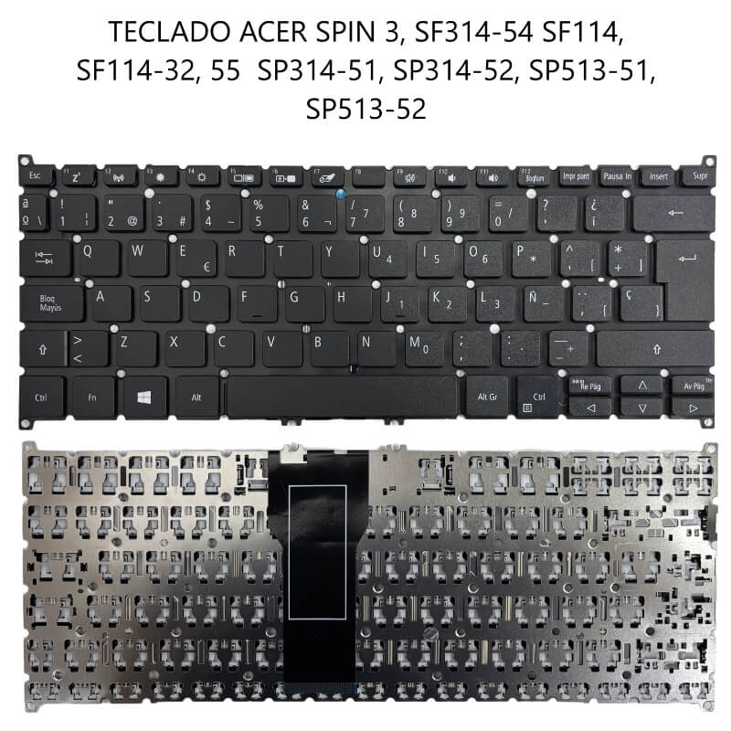 TECLADO ACER SPIN 3, SF314-54 SF114, SF114-32, 55 SP314-51