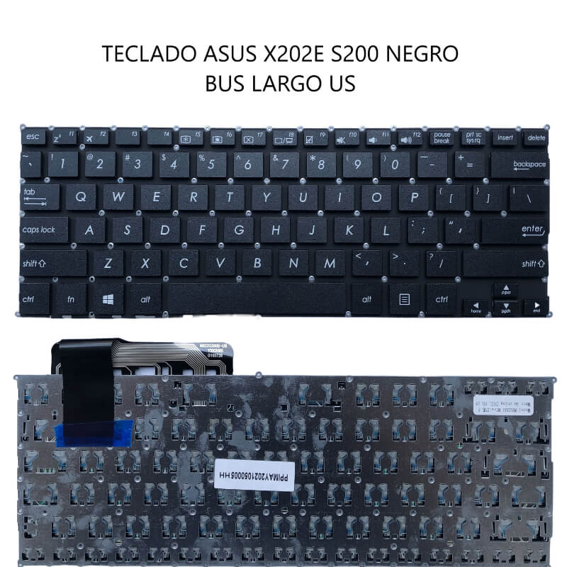 TECLADO ASUS X202E S200 NEGRO BUS LARGO US