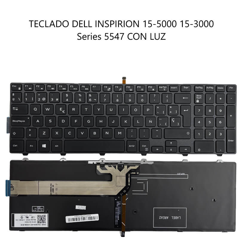 Teclado Dell Inspiron 15-5000 15-3000 Series 5547 CON LUZ