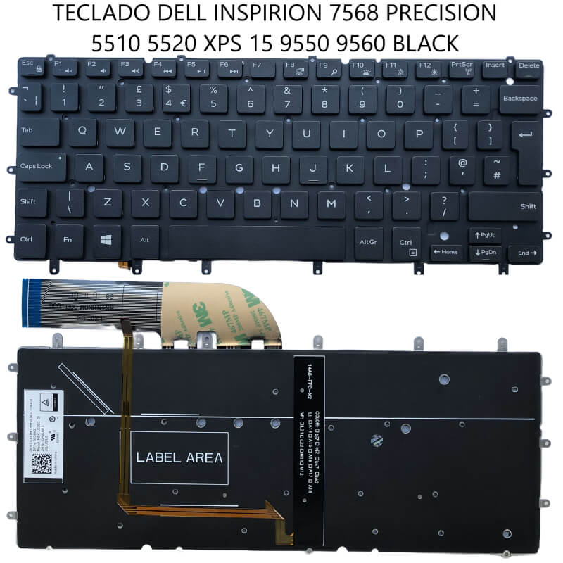 TECLADO Dell Inspiron 7568 Precision 5510 5520 XPS 15 9550 9560