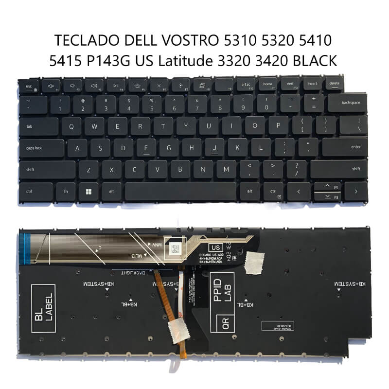 TECLADO Dell Vostro 5310 5320 5410 5415 P143G US Latitude 3320 3420