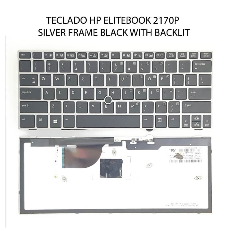 TECLADO HP EliteBook 2170P SILVER FRAME BLACK With Backlit
