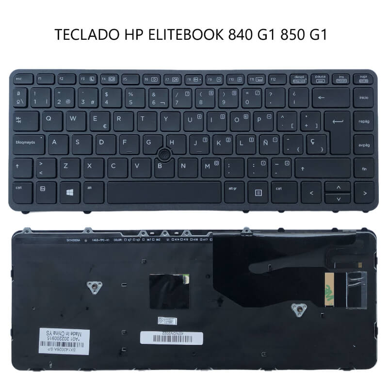 TECLADO HP EliteBook 840 G1 850 G1 BLACK FRAME BLACK (Backlit,with point,Win8)