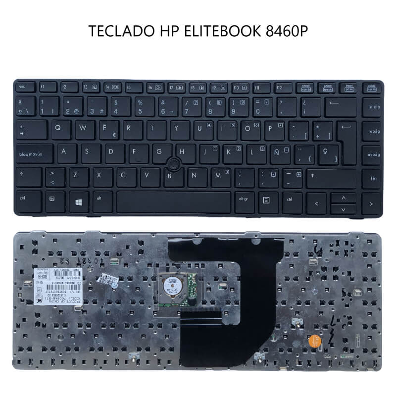 TECLADO HP EliteBook 8460P BLACK FRAME BLACK(With