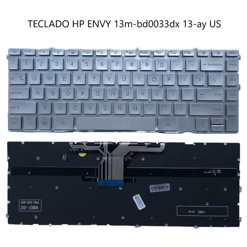 TECLADO HP ENVY 13m-bd0033dx 13-ay US blacklit silver