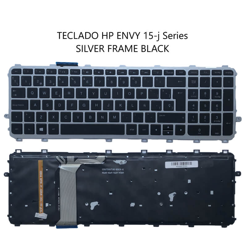 TECLADO HP ENVY 15-j Series SILVER FRAME BLACK( BL