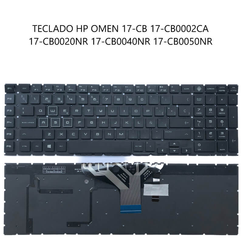 TECLADO HP Omen 17-CB 17-CB0002CA 17-CB0020NR 17-CB0040NR 17-CB0050NR BLACK Without FRAME,White Printing,F
