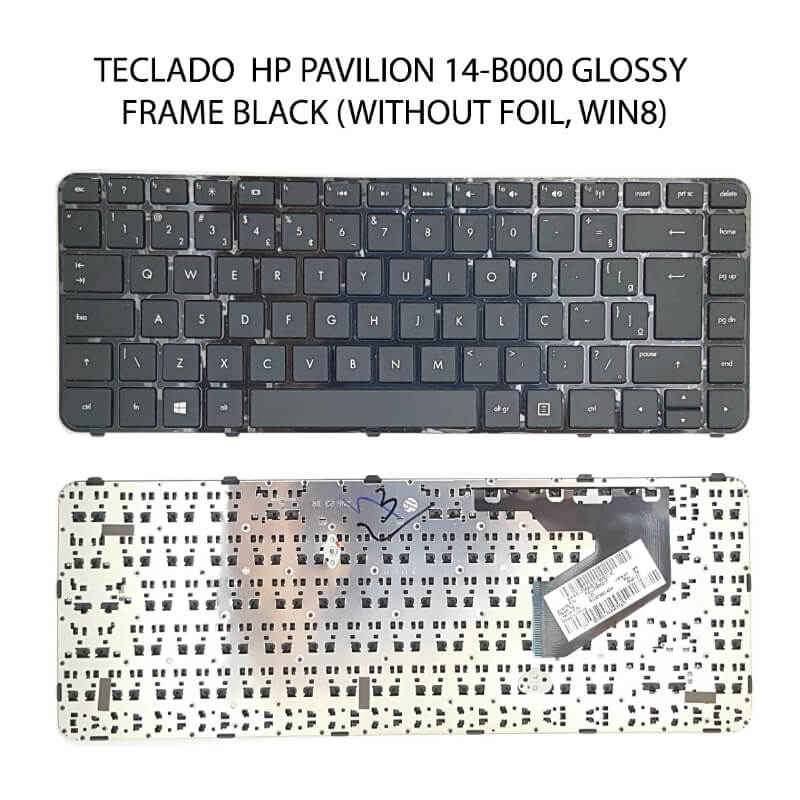 TECLADO HP Pavilion 14-B000 GLOSSY FRAME BLACK(Without Foil,Win8)