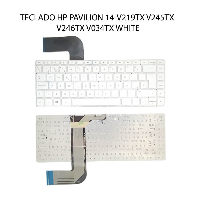TECLADO HP Pavilion 14-v219tx v245tx v246tx V034TX WHITE(Without FRAME,Without Foil,Win8)