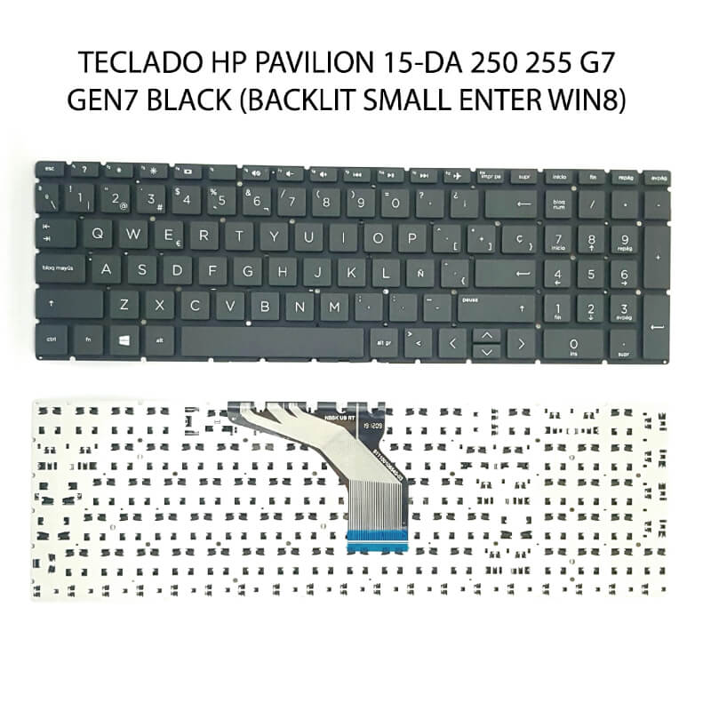 TECLADO HP Pavilion 15-DA 250 255 G7 Gen7 BLACK