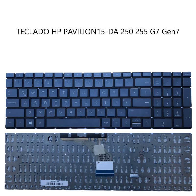 TECLADO HP Pavilion 15-DA 250 255 G7 Gen7 BLUE ( backlit ?Small Enter WIN8)