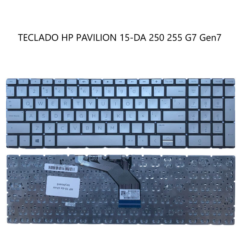 TECLADO HP Pavilion 15-DA 250 255 G7 Gen7 SILVER