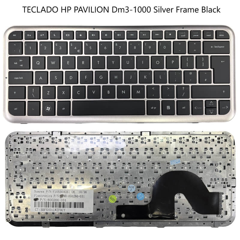TECLADO Hp Pavilion Dm3-1000 Silver Frame Black