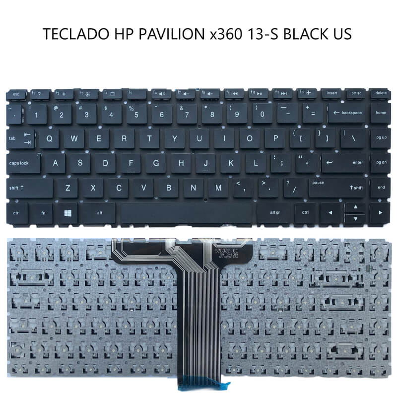 TECLADO HP Pavilion x360 13-S BLACK US (Without FRAME ,WIN8)