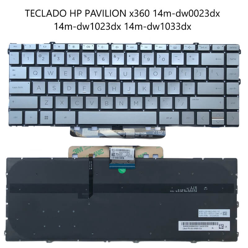TECLADO HP Pavilion x360 14m-dw0023dx 14m-dw1023dx 14m-dw1033dx 14-DW 14-DV