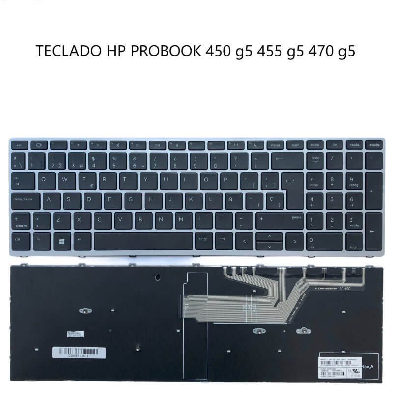 TECLADO HP Probook 450 g5 455 g5 470 g5 black frame black Win8