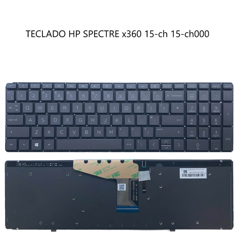 TECLADO HP Spectre x360 15-ch 15-ch000 GRAY (Backlit,Without FRAME,win8)