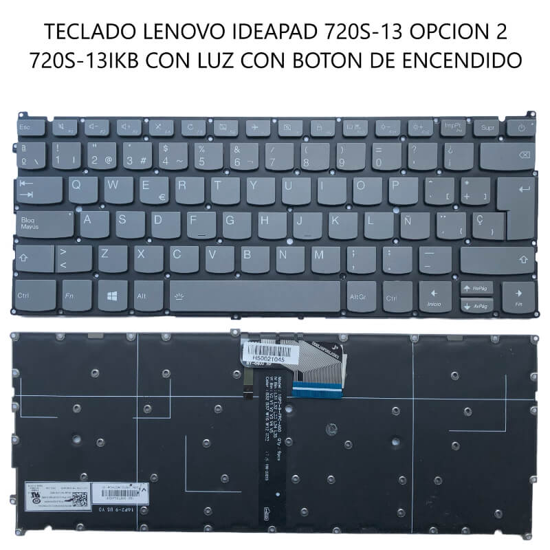 TECLADO Lenovo IdeaPad 720S-13 OPCION 2 720S-13IKB CON LUZ CON BOTON DE ENCENDIDO