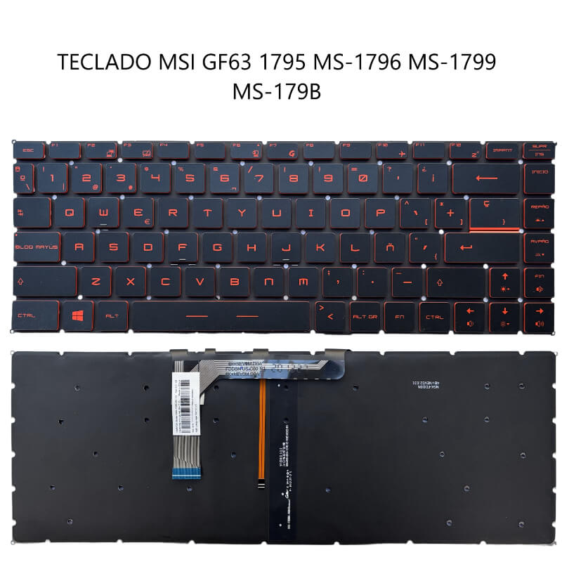 TECLADO MSI GF63 1795 MS-1796 MS-1799 MS-179B