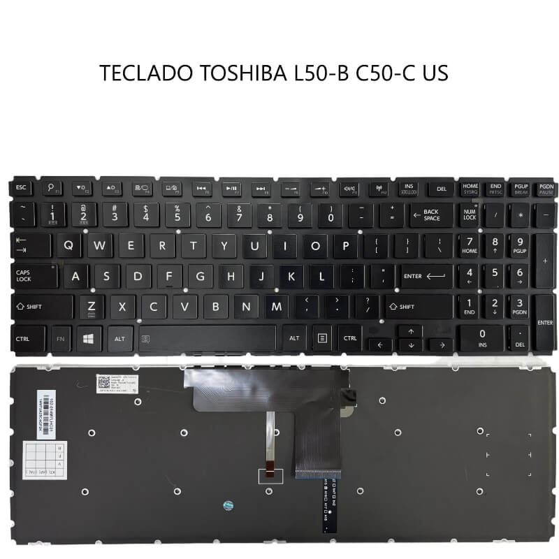 TECLADO TOSHIBA L50-B C50-C US ENTER FINO