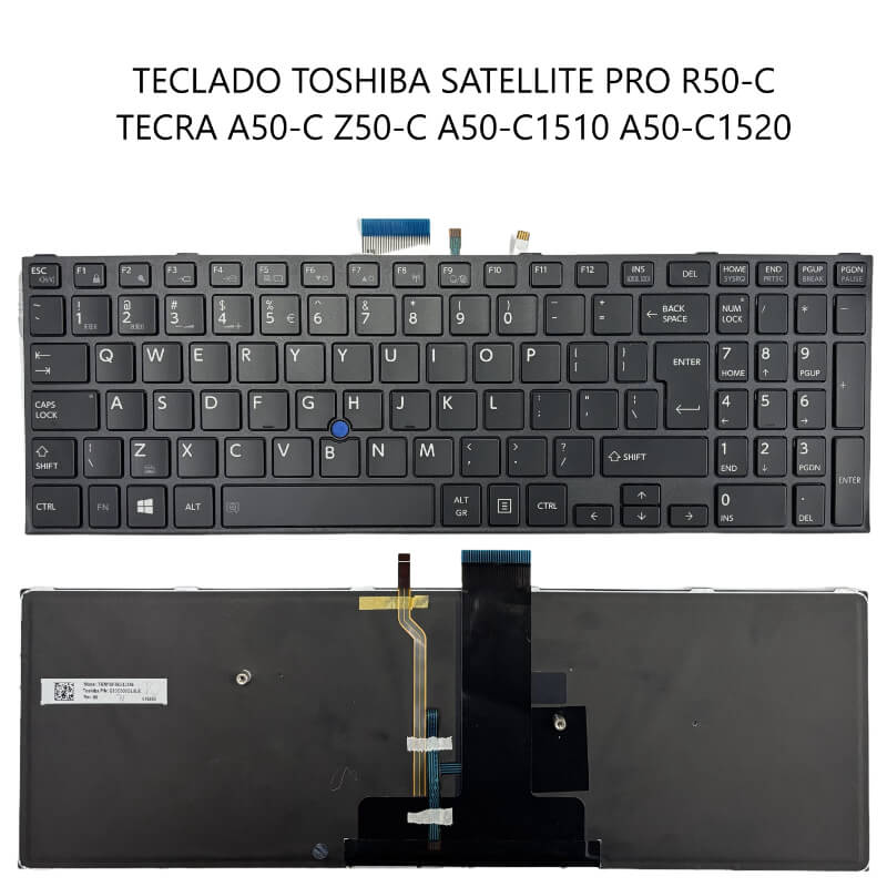 TECLADO Toshiba Satellite Pro R50-C Tecra A50-C Z50-C A50-C1510 A50-C1520