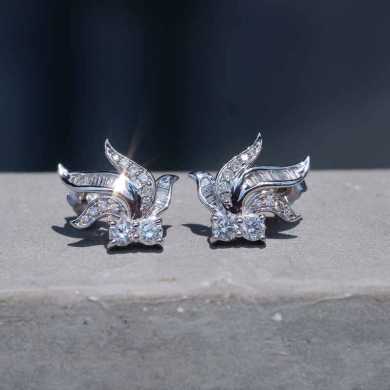 Diamond Leaf earrings