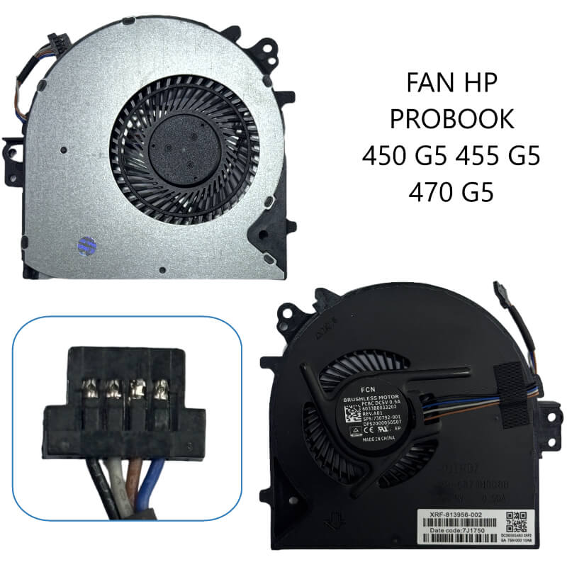 FAN HP ProBook 450 G5 455 G5 470 G5 P/N L03854-001 4 pines