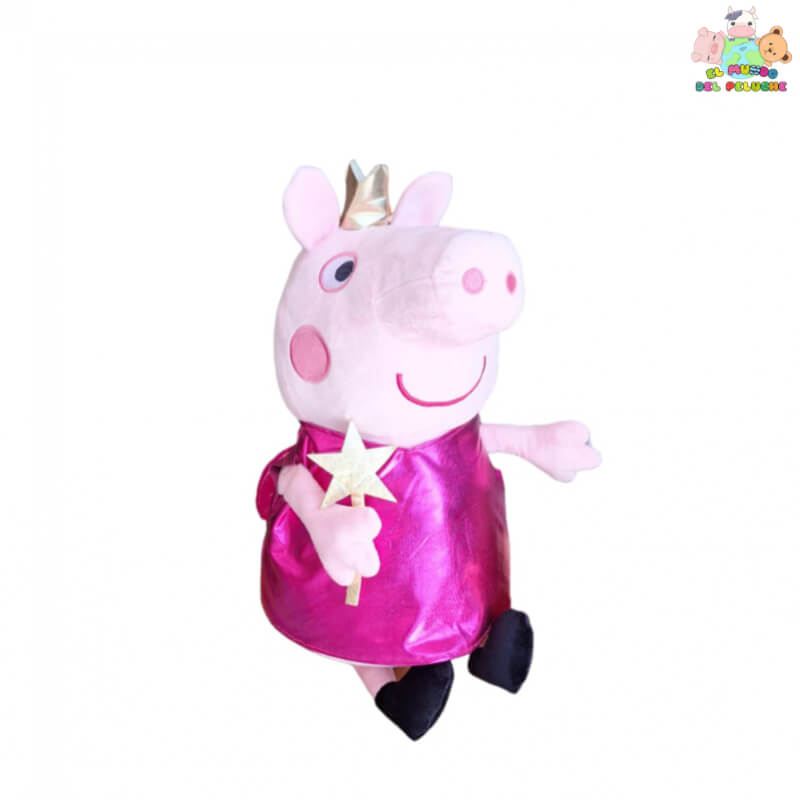Peluche Peppa Pig #2 – Personaje de Caricatura | Vestido Rojo | 30cm de Altura – El Mundo del Peluche Querétaro