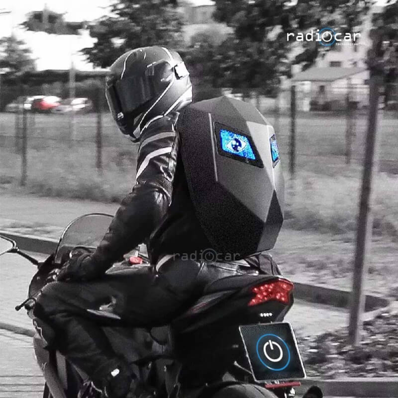 Mochila moto con pantalla Led