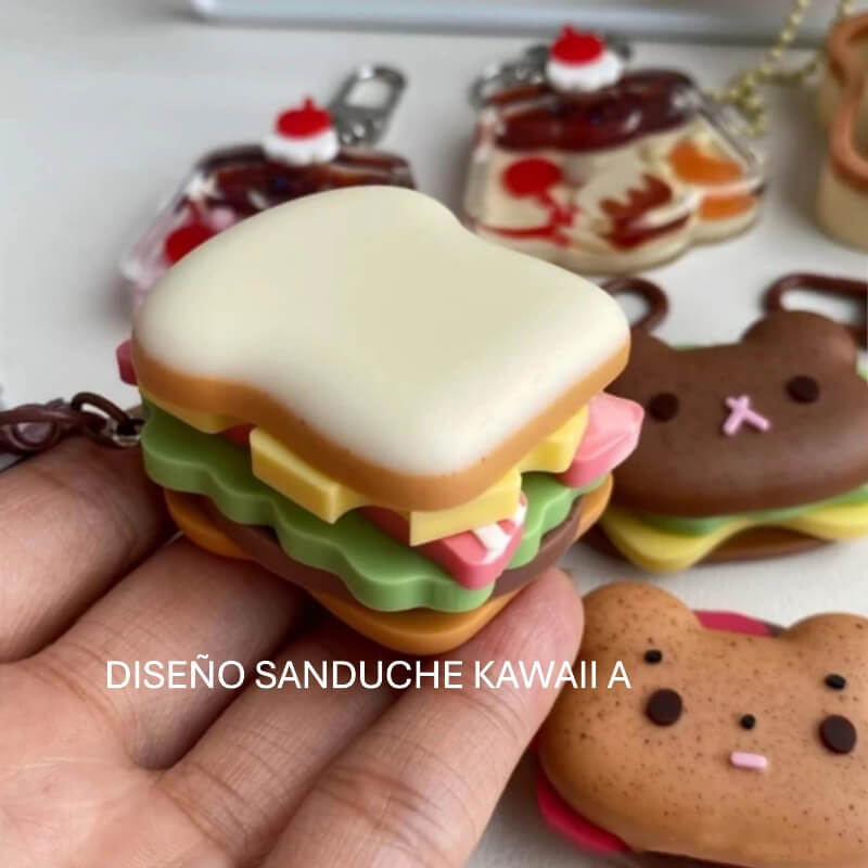 Combo de moldes de silicona con diseño SANDUCHES KAWAII para uso en Velas, Jabones, resina, alimentos. (valor unitario en la descripción) descuento