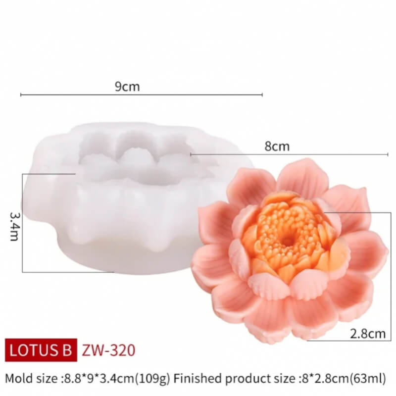 Molde de silicona con diseño Varias Flores De Loto para uso en Velas, Jabones, resina, alimentos. descuento (precio unitario de cada molde)