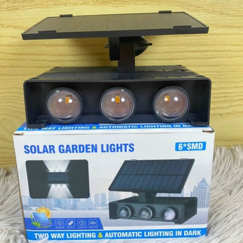 LAMPARA APLIQUE SOLAR DE PARED 6PUNTOS