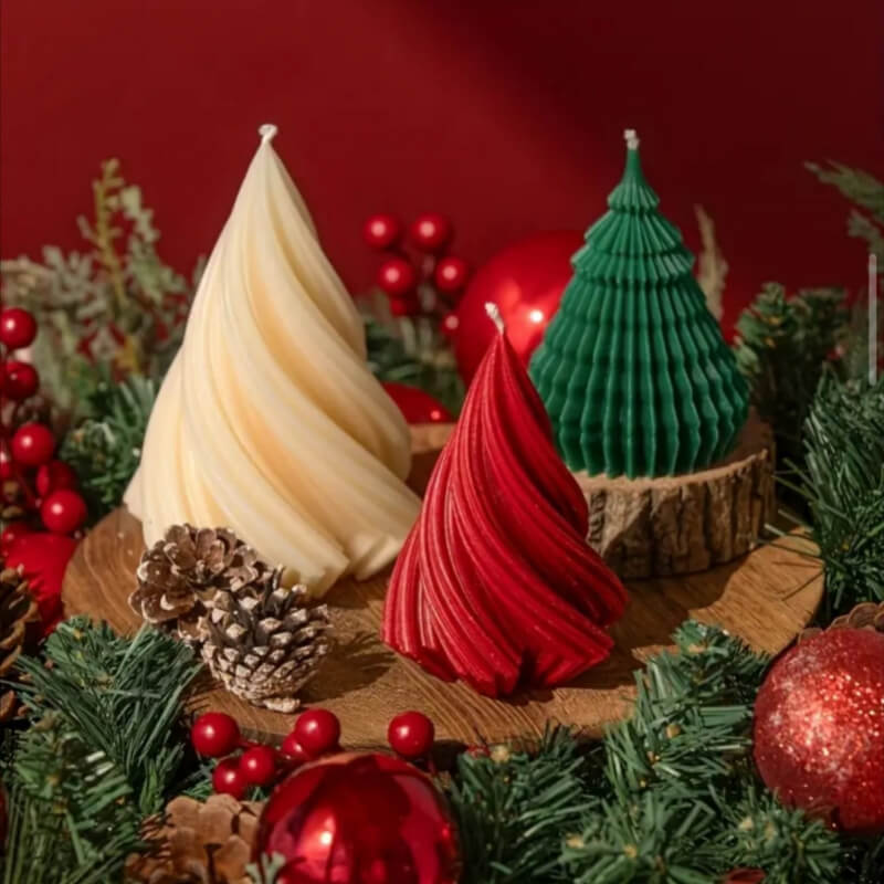 Moldes de silicona ARBOL NAVIDAD ONDULADO L para uso en velas, jabones, cemento, yeso, alimentos, resina.