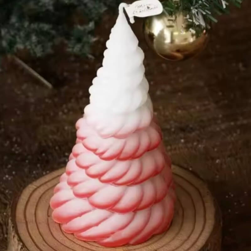 Molde de silicona Árbol navideño tipo cuerda para uso en velas, jabones, cemento, yeso, alimentos, resina.